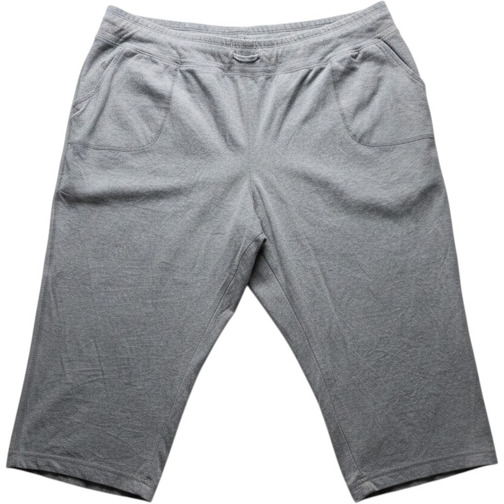 Danskin Now Capri Pants Womens 3X Gray Heather Drawstring Pockets Stretch Yoga